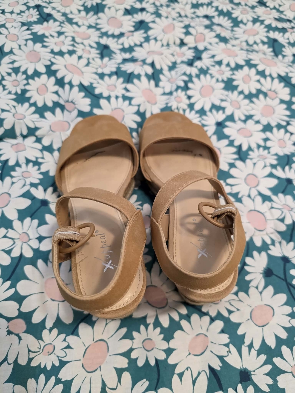 Xappeal Tan Open-Toe Ankle-Strap Wedges